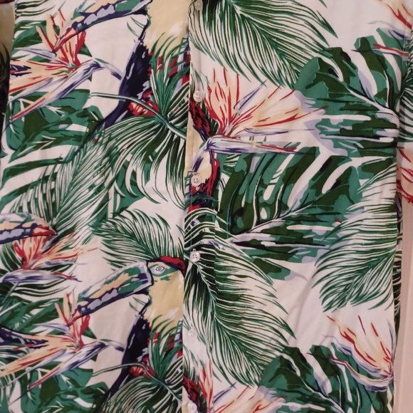 A.M. London Shirt Men Large Tropical VISCOSE Resort Sustainable Made In … - Picture 5 of 5